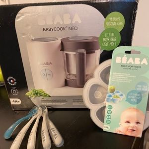 BRAND NEW BÉABA BABYCOOK NEO with BABY SPOONS AND BABY-FOOD STORAGE TRAY